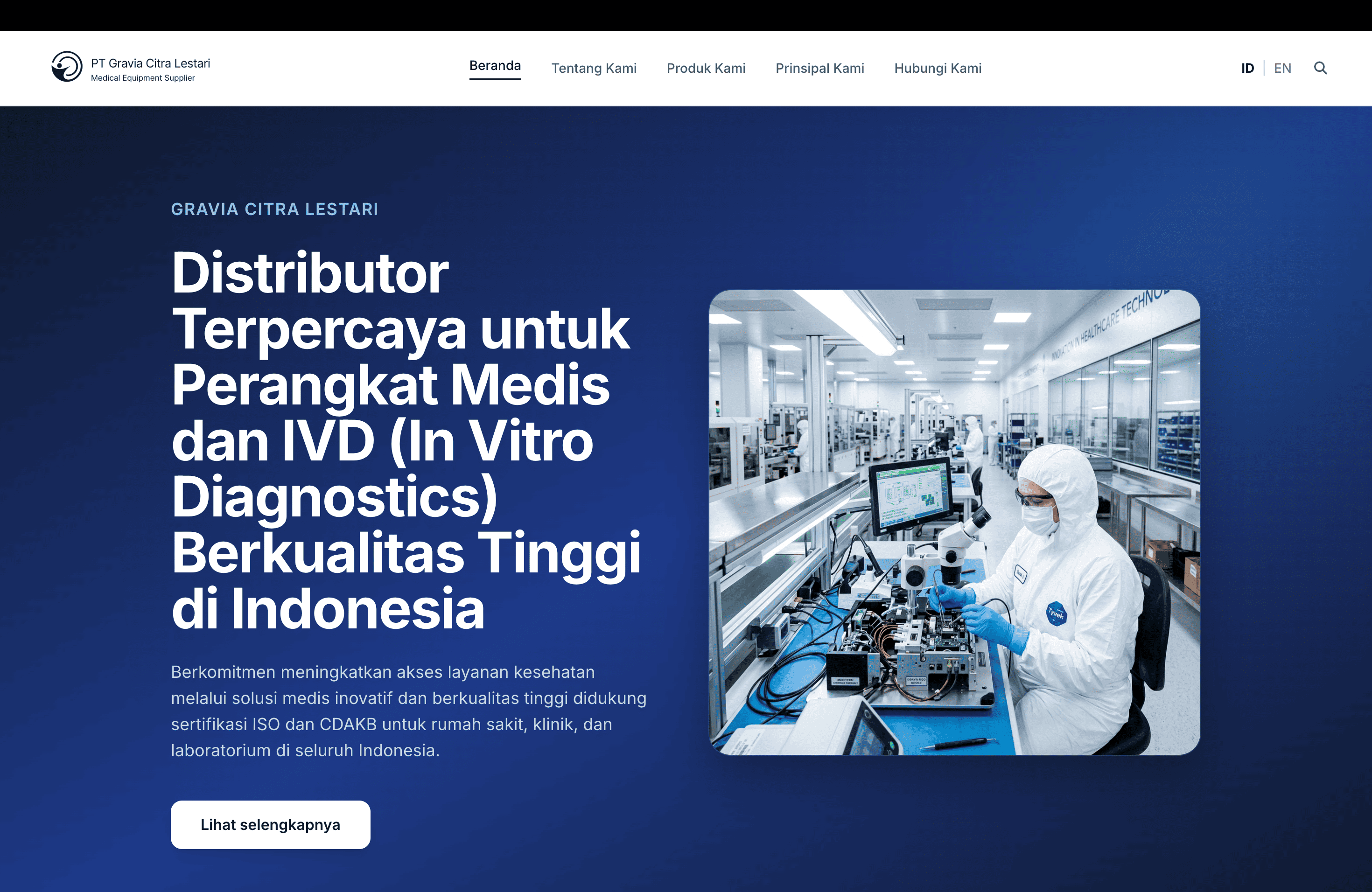 Laboratorium distribusi perangkat medis di Indonesia.